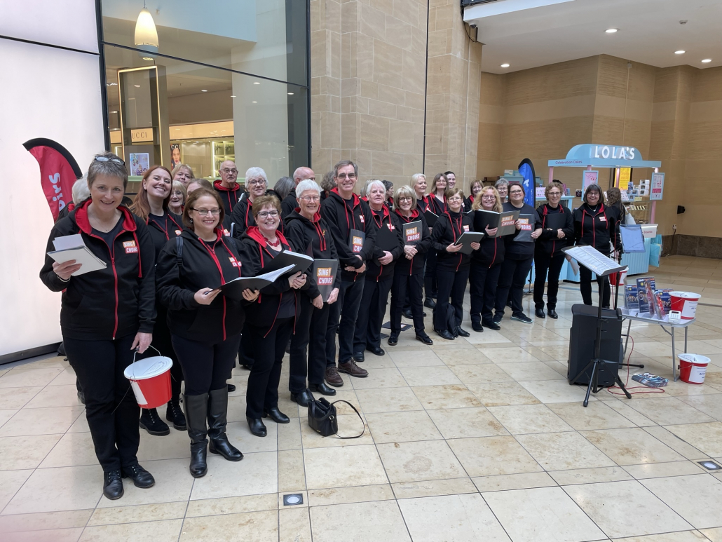 Sing! Choirs in Cambridge Grand Arcade in April 2023