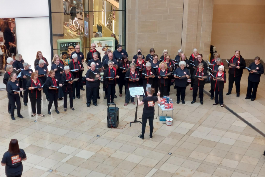 Sing! Choirs singing in the Grand Arcade in September